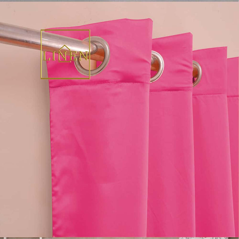 Luxury Ruffle Silk Curtain - Pink