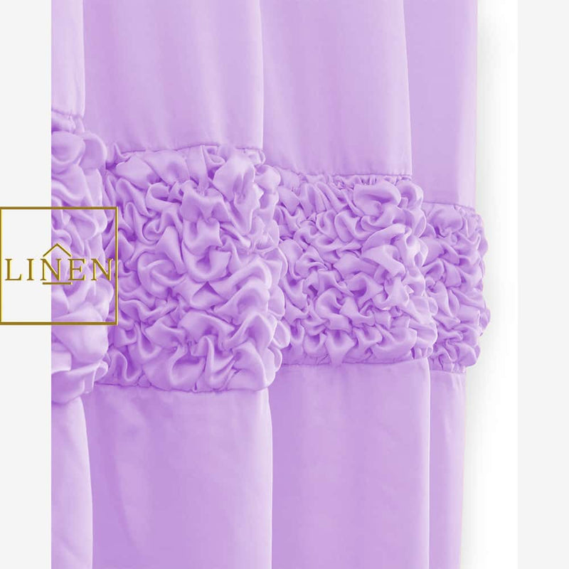 Luxury Ruffle Silk Curtain - Mauve