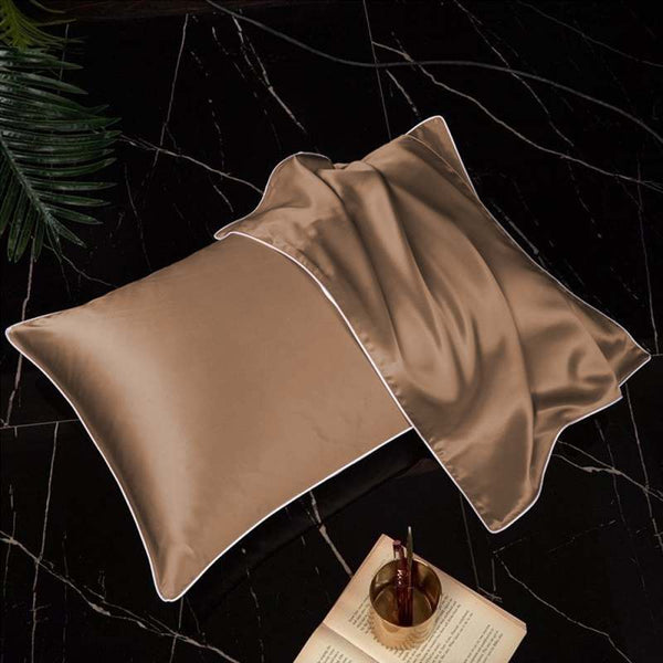 Pack Of 2 Pure Silk Pillow Covers - Brown