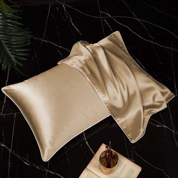 Pack Of 2 Pure Silk Pillow Covers - Golden