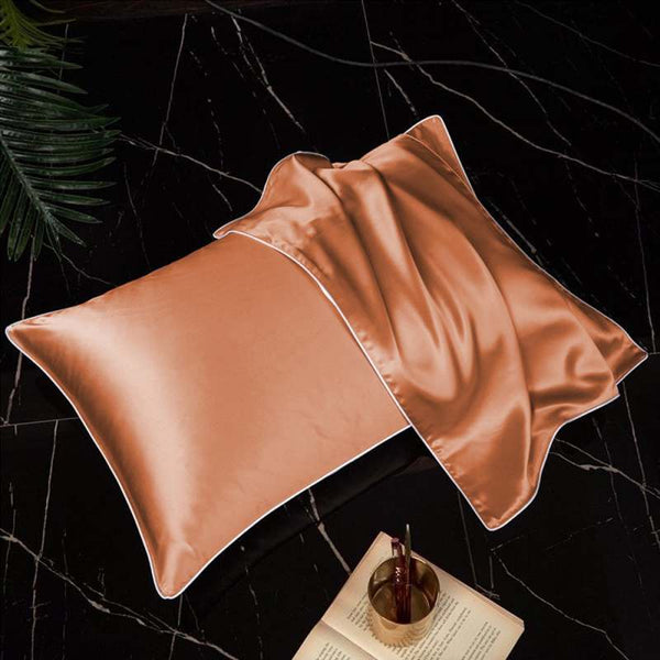 Pack Of 2 Pure Silk Pillow Covers - Orange