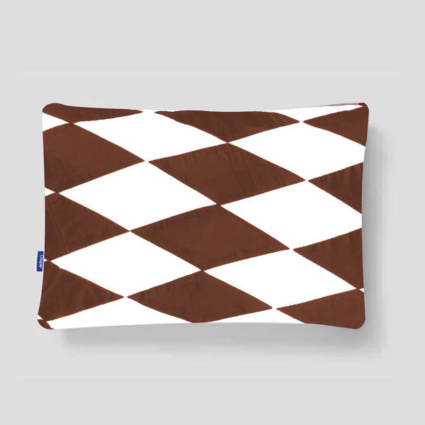 Pack Of 2 Patch Work Pillows - Brown & White