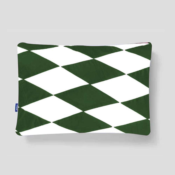 Pack Of 2 Patch Work Pillows - Green & White