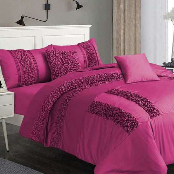 Luxury Ruffle Duvet Set - Pink