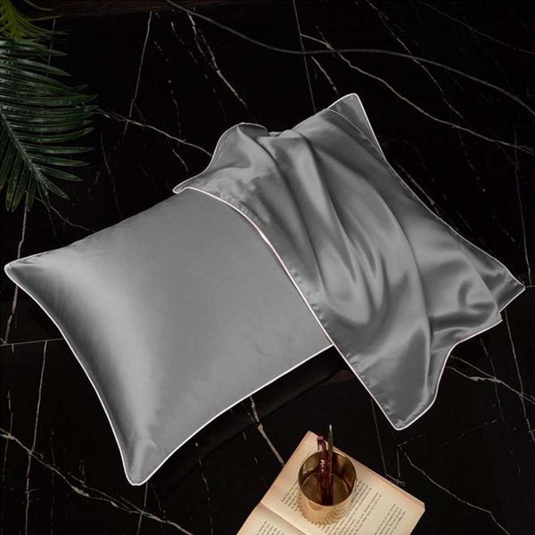 Pack Of 2 Pure Silk Pillow Covers - Light Grey