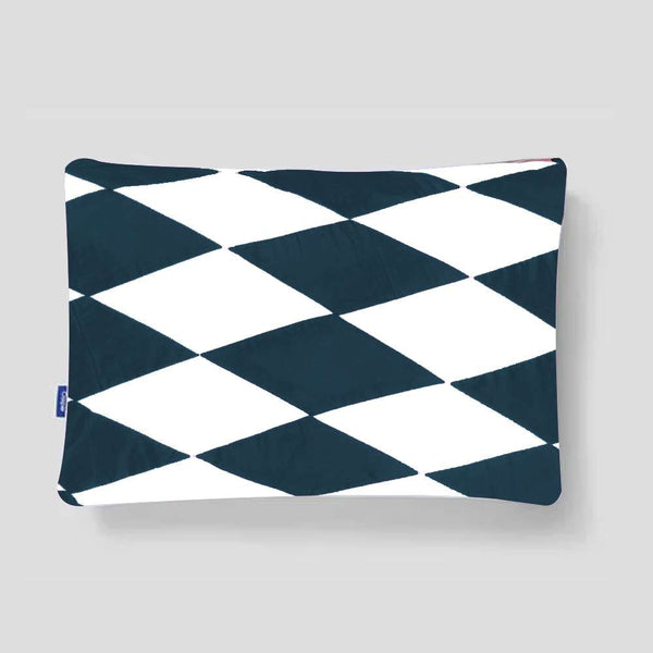 Pack Of 2 Patch Work Pillows - Blue & White