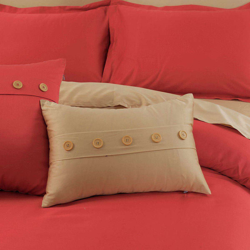 Luxury Embellish Duvet Set - Red And Skin