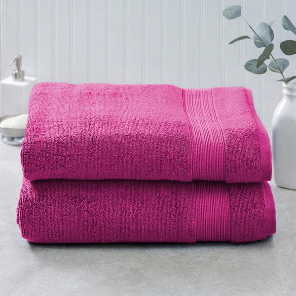 Pack of 2 100% Cotton Bath Towel - Pink