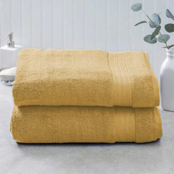 Pack of 2 100% Cotton Bath Towel - Yellow