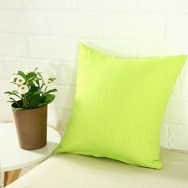 Pack Of 2 Plain Dyed Cushion - Parrot Green - Linen.com.pk