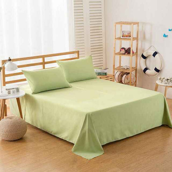 Cotton Plain Bedsheet - 3 Pieces - Green - Linen.com.pk