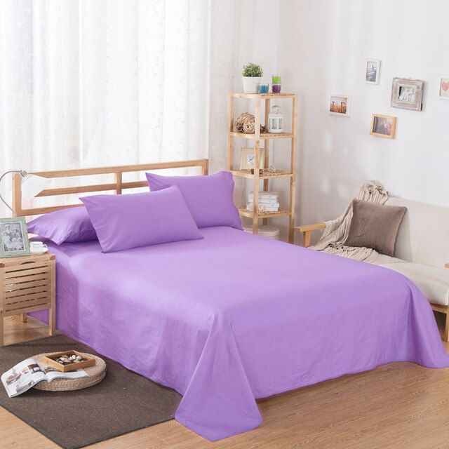 Cotton Plain Bedsheet - 3 Pieces - Light Purple - Linen.com.pk