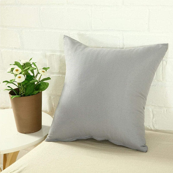 Pack Of 2 Plain Dyed Cushion - Light Grey - Linen.com.pk