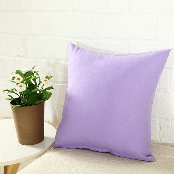 Pack Of 2 Plain Dyed Cushion - Light Purple - Linen.com.pk