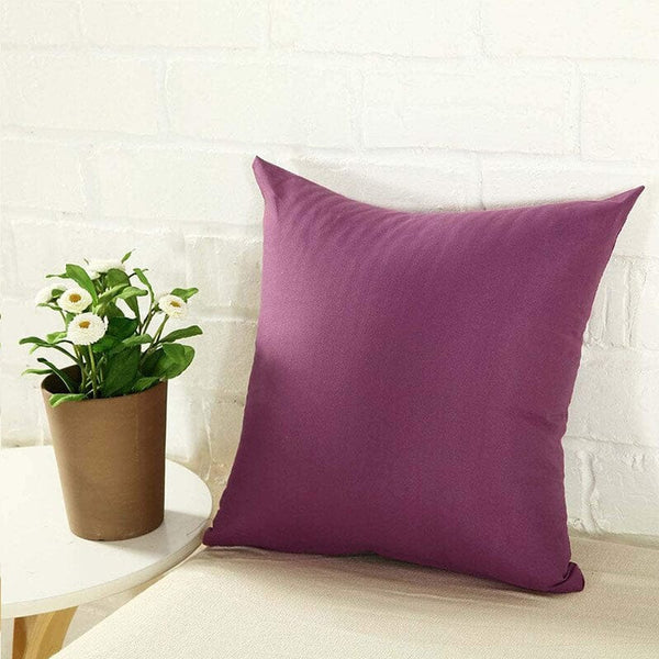 Pack Of 2 Plain Dyed Cushion - Purple - Linen.com.pk