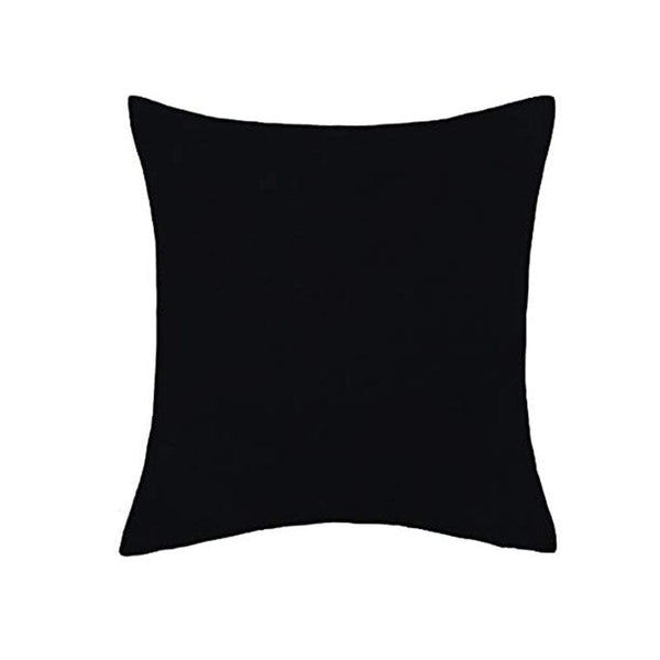 Pack Of 2 Plain Dyed Cushion - Black - Linen.com.pk