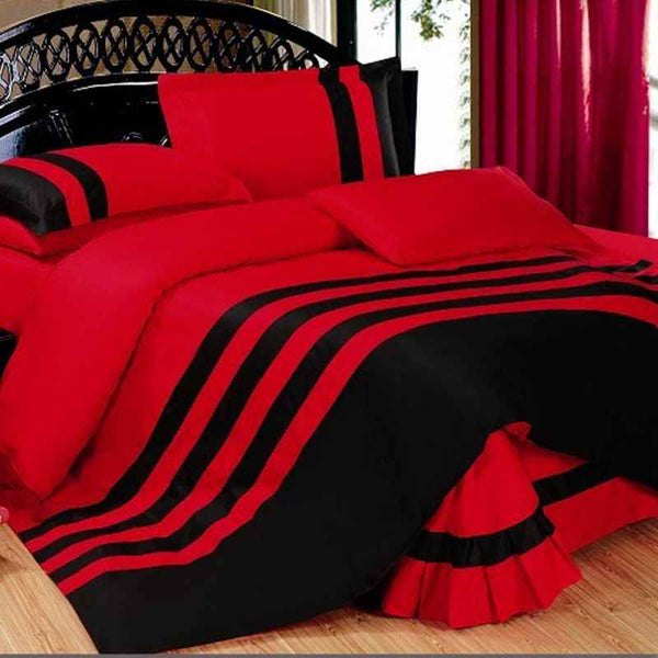 Red & Black Stripe Duvet Set