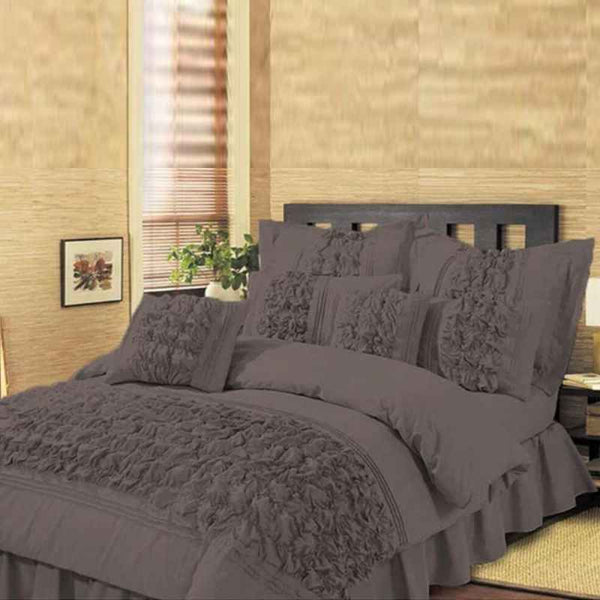 Embellished Comforter Set - grey
