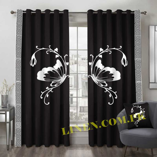 Luxury Butterfly Curtains - Black & White