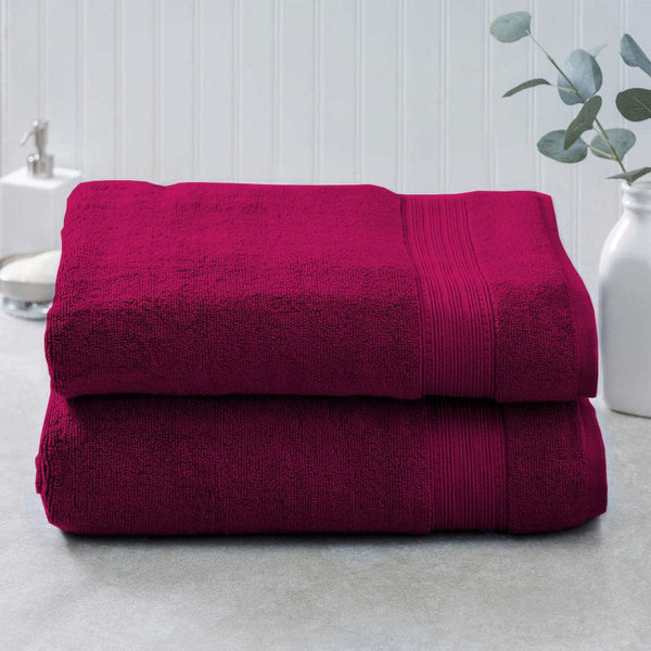Pack of 2 100% Cotton Bath Towel - Maroon