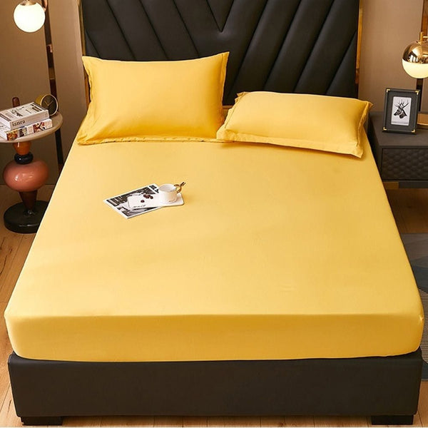 Cotton fitted sheet - Yellow