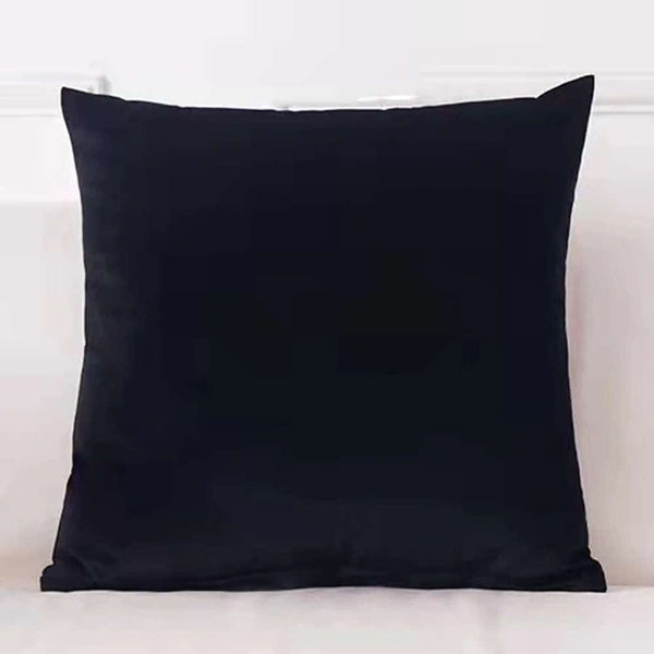Pack Of 2 Luxury Plain Velvet Cushions - Black - Linen.com.pk