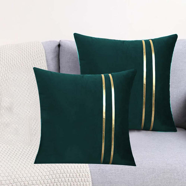 Pack Of 2 Luxury Plain Velvet Cushions - Zink