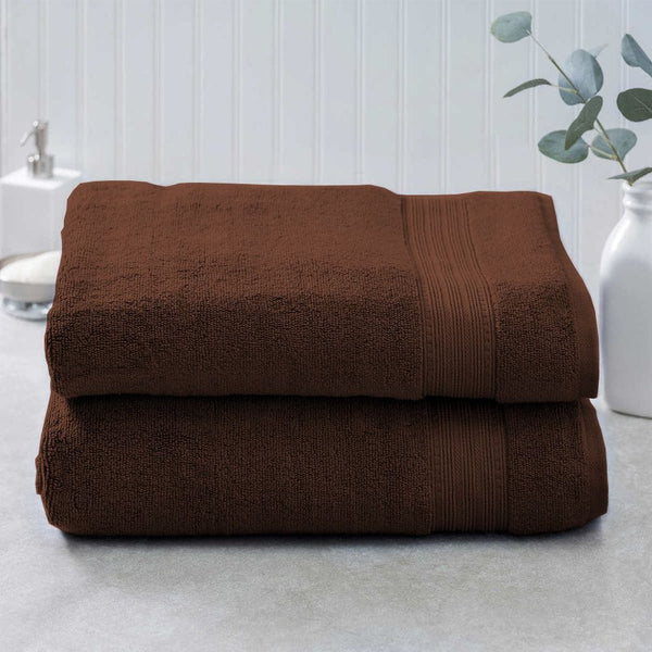 Pack of 2 100% Cotton Bath Towel - Chocolate