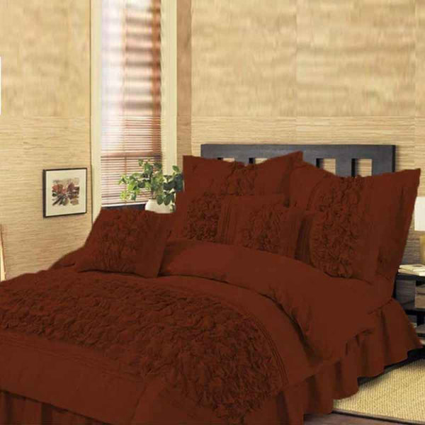Embellished Comforter Set - Brown
