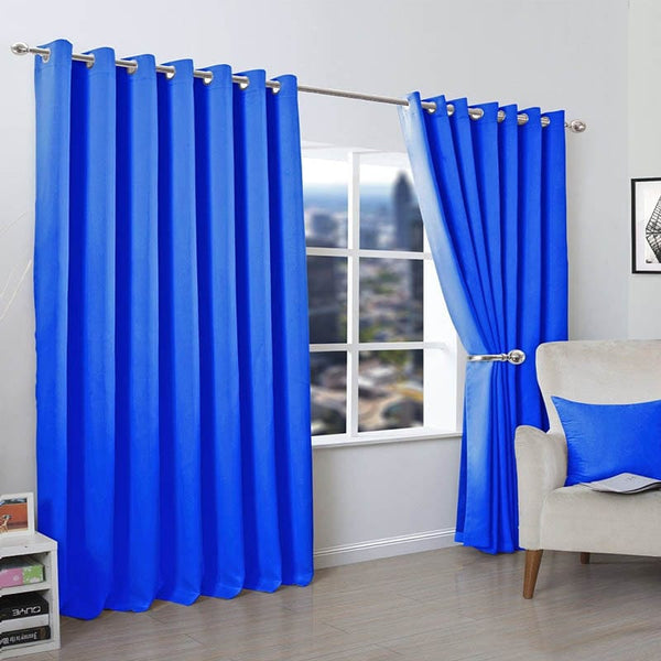 Plain Dyed Curtain -  royal blue - Linen.com.pk