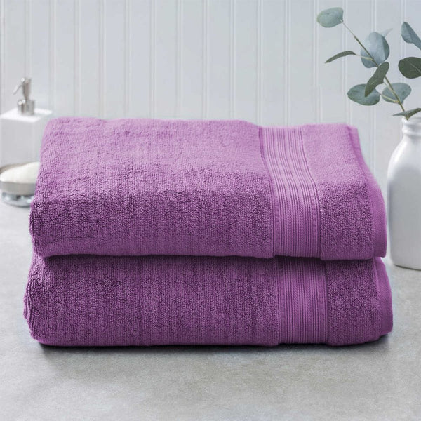 Pack of 2 100% Cotton Bath Towel - Mauve
