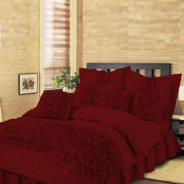 Embellished Comforter Set - Maroon