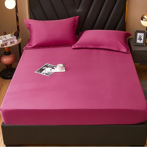 Cotton fitted sheet - Shocking pink