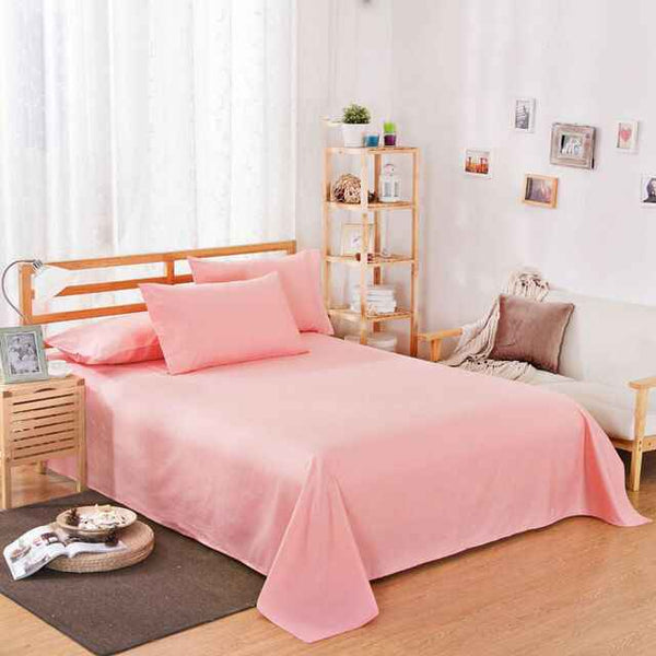 Cotton Plain Bedsheet - 3 Pieces - Peach - Linen.com.pk