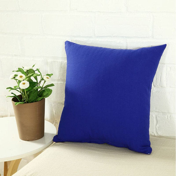Pack Of 2 Plain Dyed Cushion - Blue - Linen.com.pk