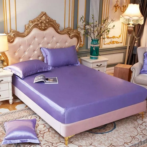 Silk fitted sheet - Light Purple