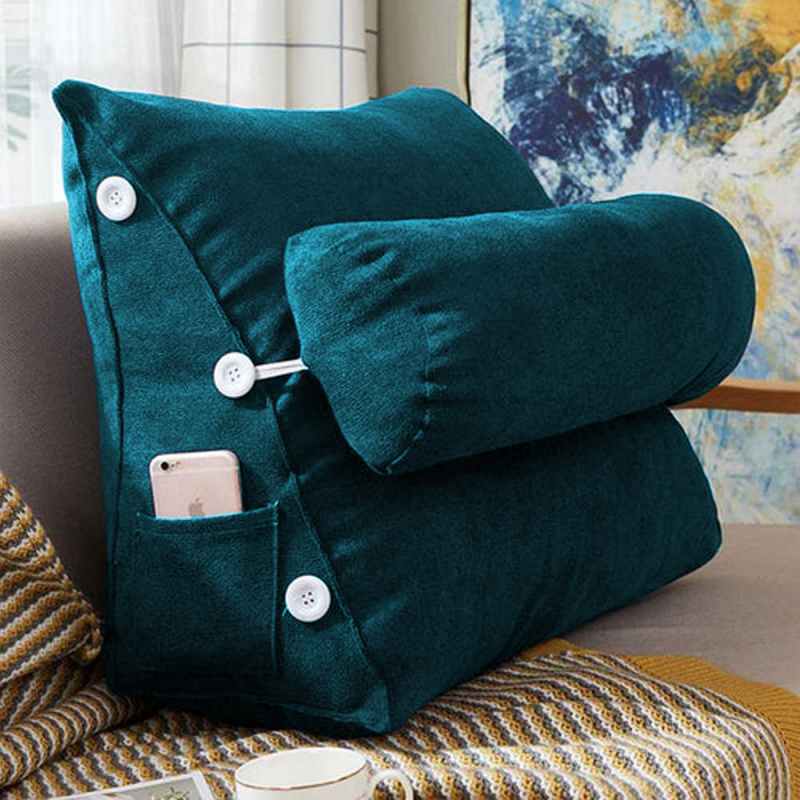 Triangular Back Rest Pillow/Cushion - Teal