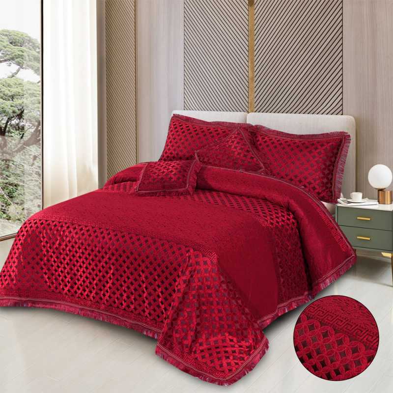 Fancy Bridal Palachi Bed Sheet Set 5 Pcs - L111
