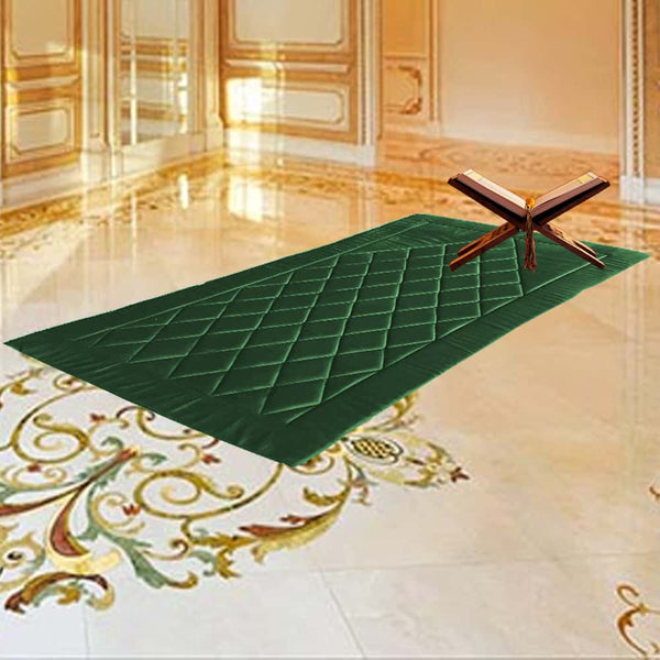 Luxury velvet  prayer mat - Green