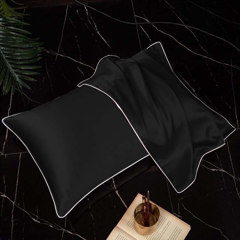 Pack Of 2 Pure Silk Pillow Covers - Black