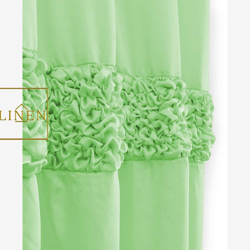 Luxury Ruffle Silk Curtain - Pista
