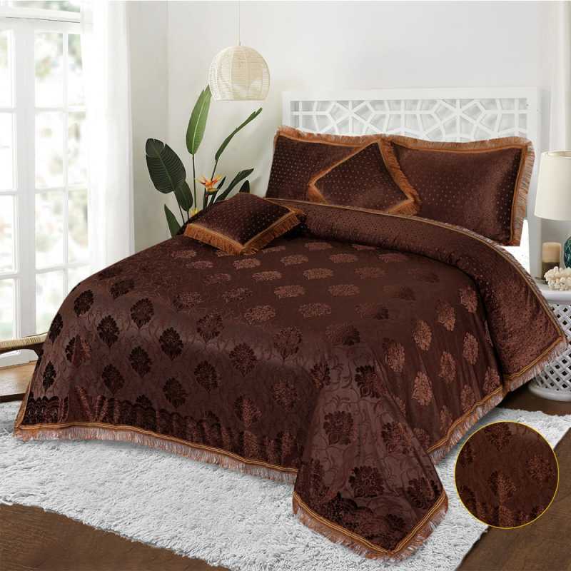 Fancy Bridal Palachi Bed Sheet Set 5 Pcs - L104