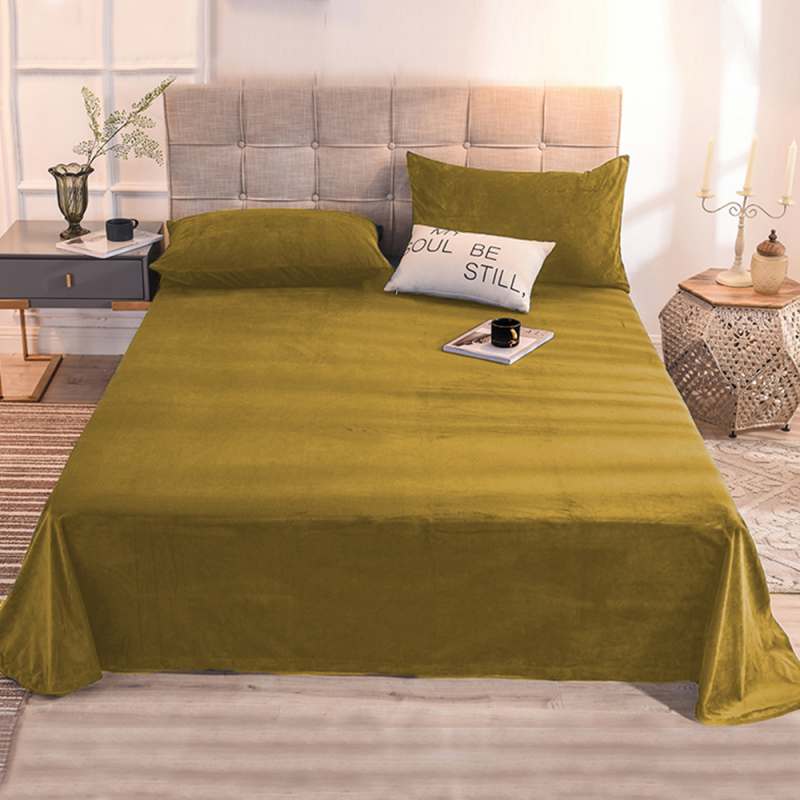 Velvet Bed Sheet - Golden
