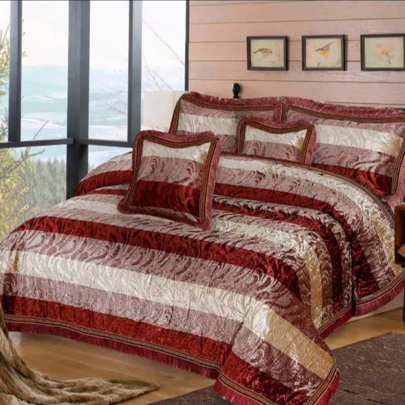 Fancy Bridal Palachi Bed Sheet Set 5 Pcs - L108
