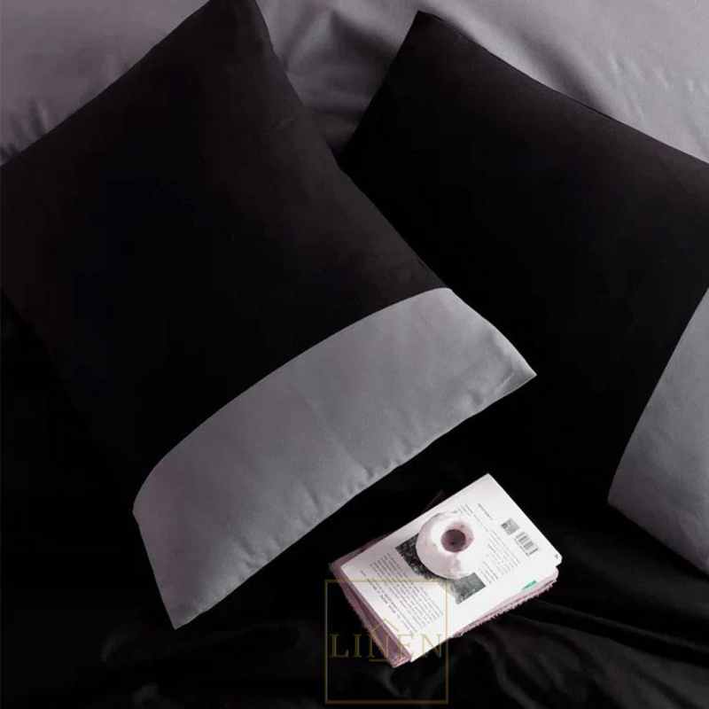 Luxury Reversible Duvet Set - Black & Grey