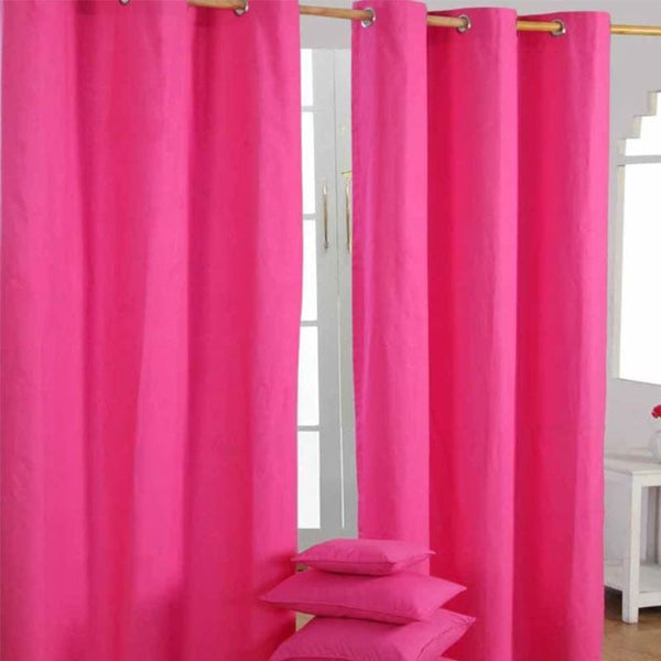 Plain Dyed Curtain - Pink - Linen.com.pk
