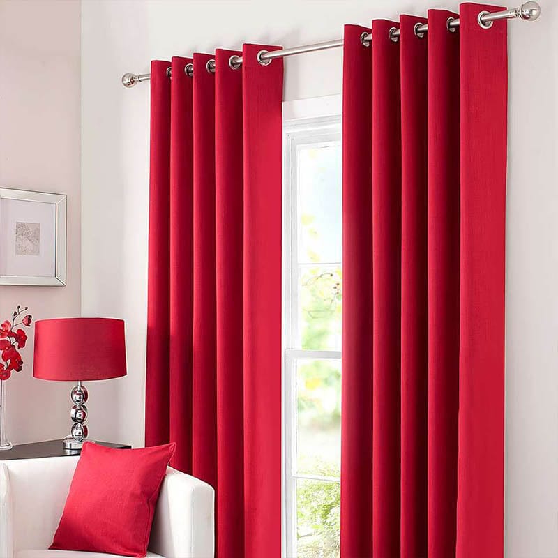 Plain Dyed Curtain Red