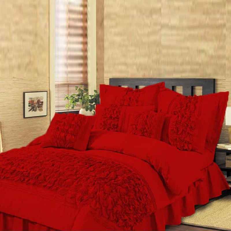 Embellished Comforter Set - Red
