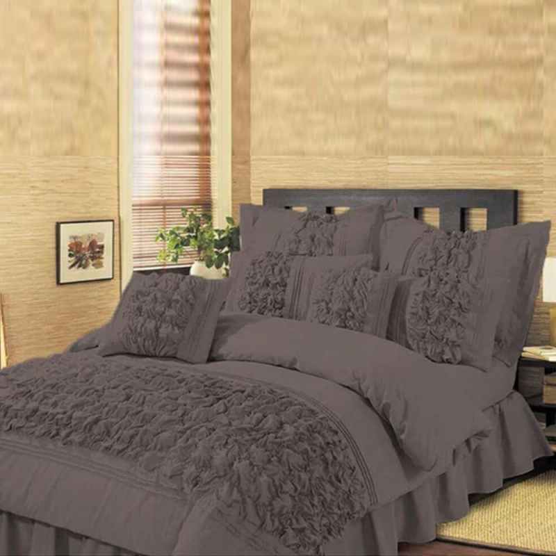 Embellished Comforter Set - grey