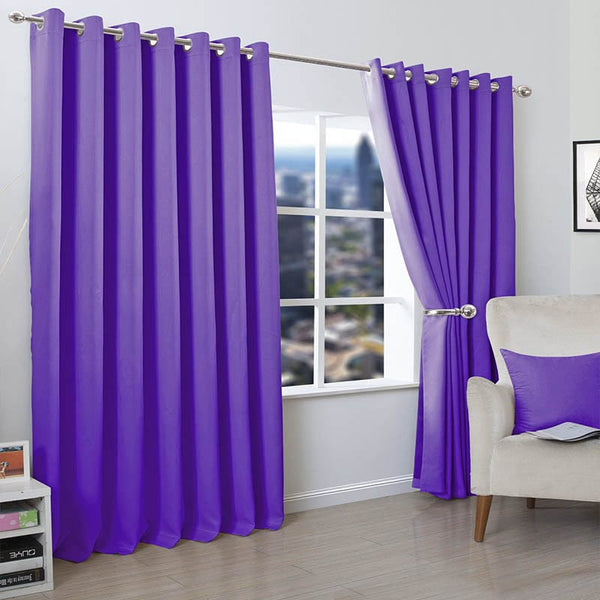Plain Dyed Curtain - Purple - Linen.com.pk